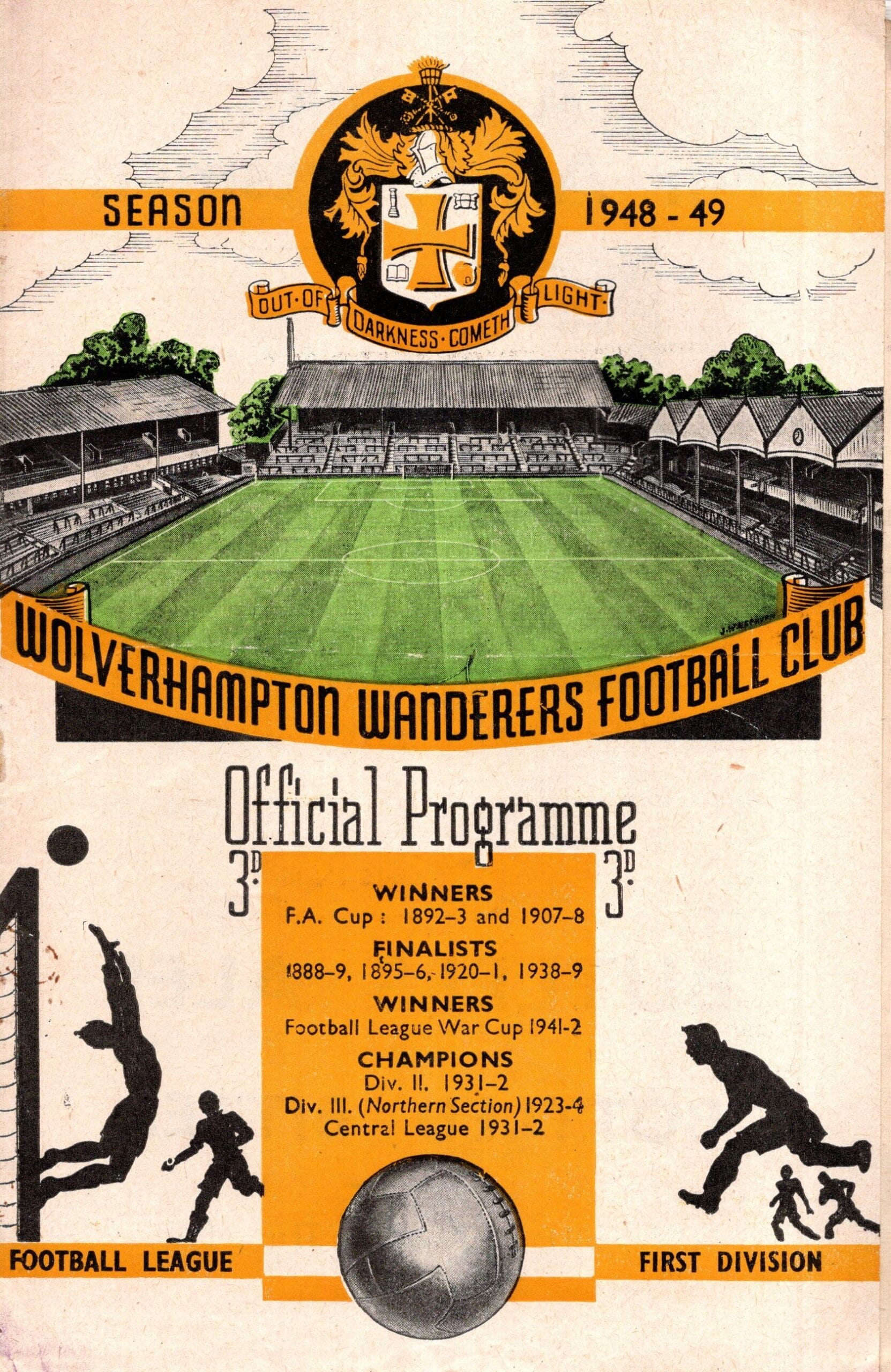 8th September 1948 Wolverhampton Wanderers v Manchester United Division One Matchday 06 1948-1949