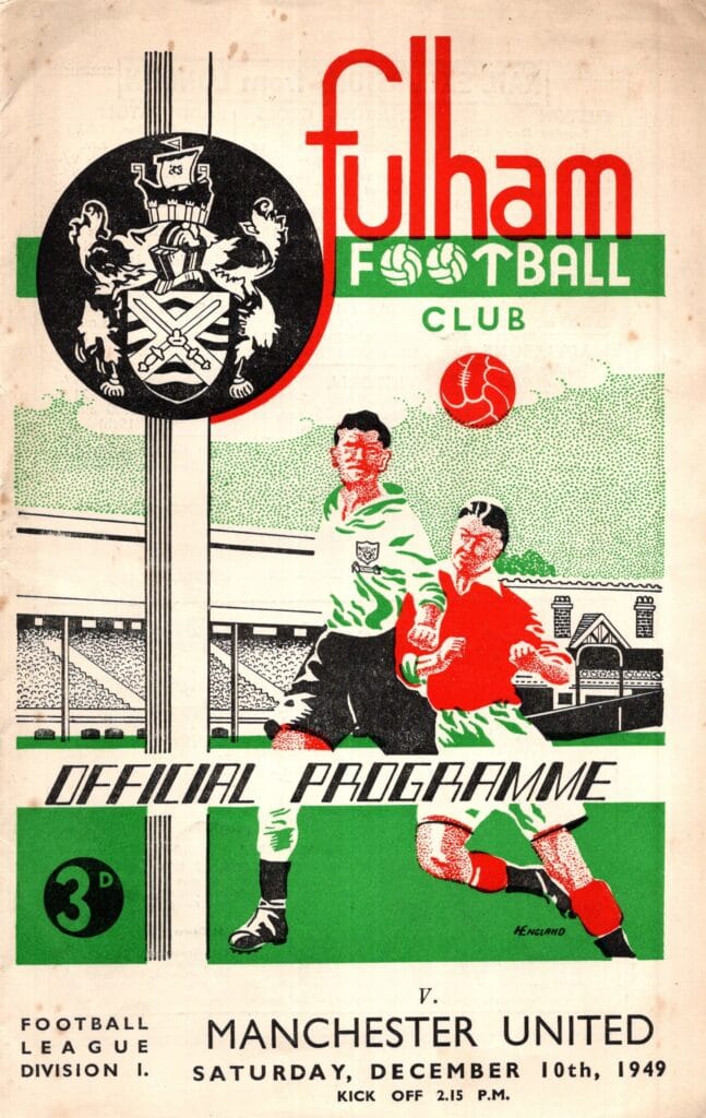 10th December 1949 Fulham v Manchester United Division One Matchday 20 1949-1950