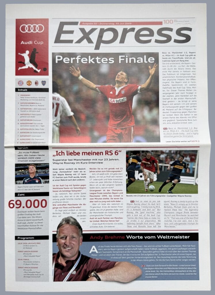 30th July 2009 Bayern Munich v Manchester United Audi Cup Final 2009-2010