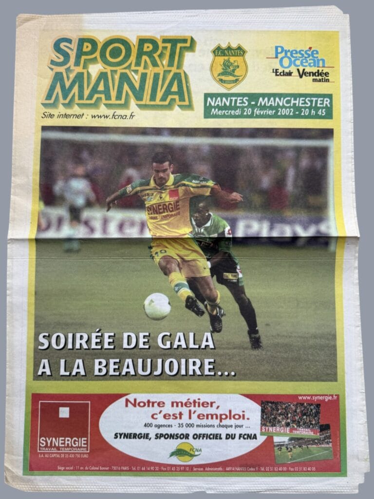 20th February 2002 Nantes Atlantique v Manchester United Champions League Group A - Matchday 03 2001-2002