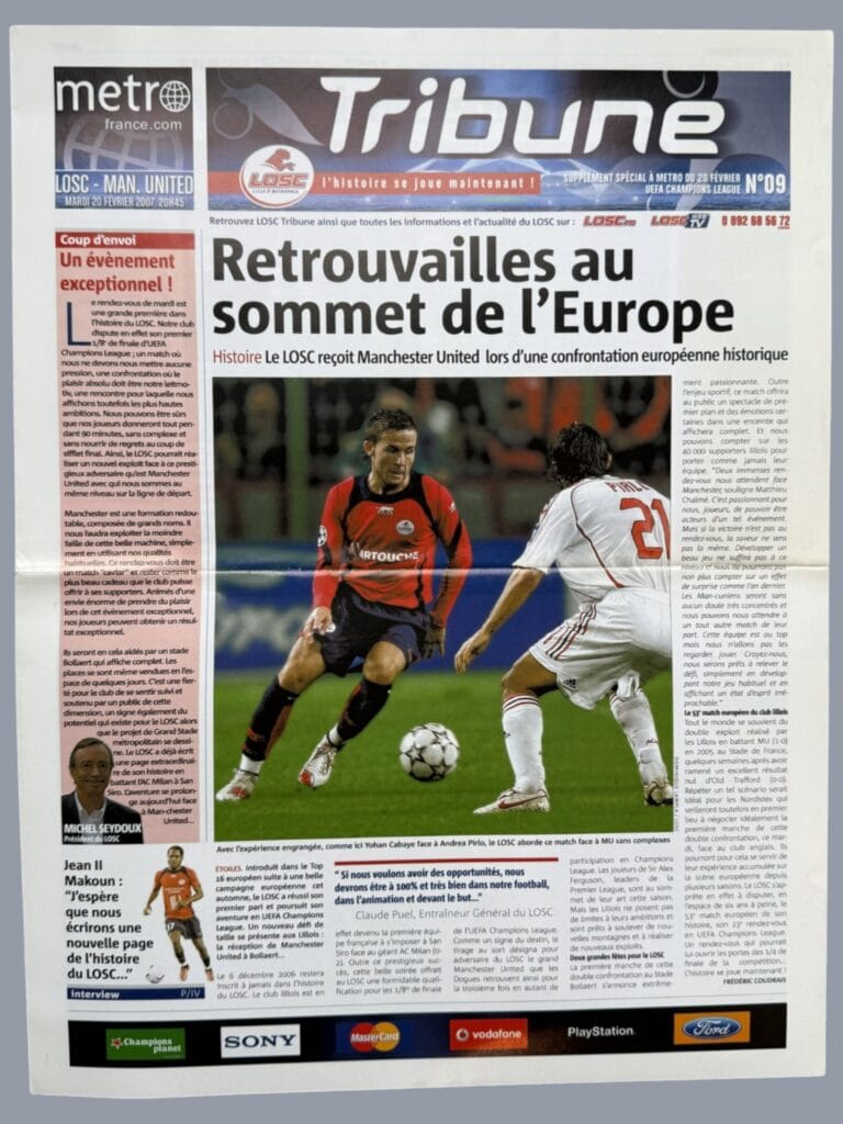 20th February 2007 Lille v Manchester United Champions League 1st Knockout Round - 1st Leg 2006-2007