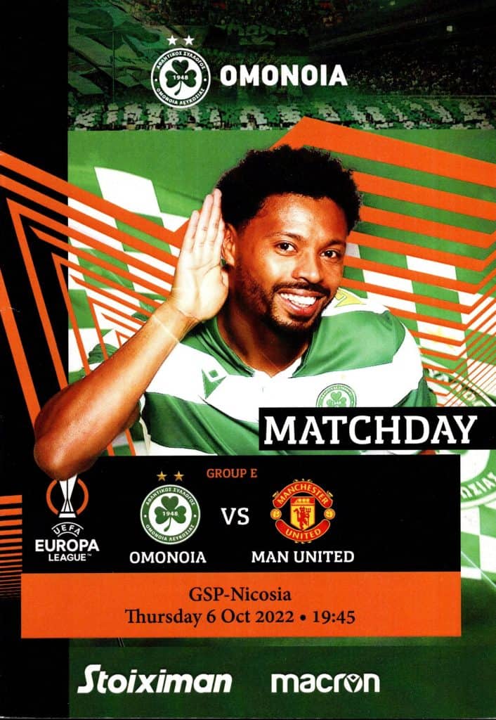 6th October 2022 Omonia Nicosia v Manchester United Europa League Group E - Matchday 03 2022-2023