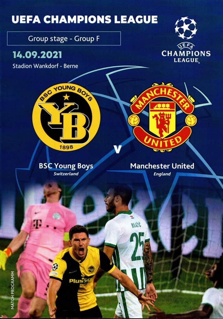 14th September 2021 Young Boys v Manchester United Champions League Matchday 01 - Group F 2021-2022