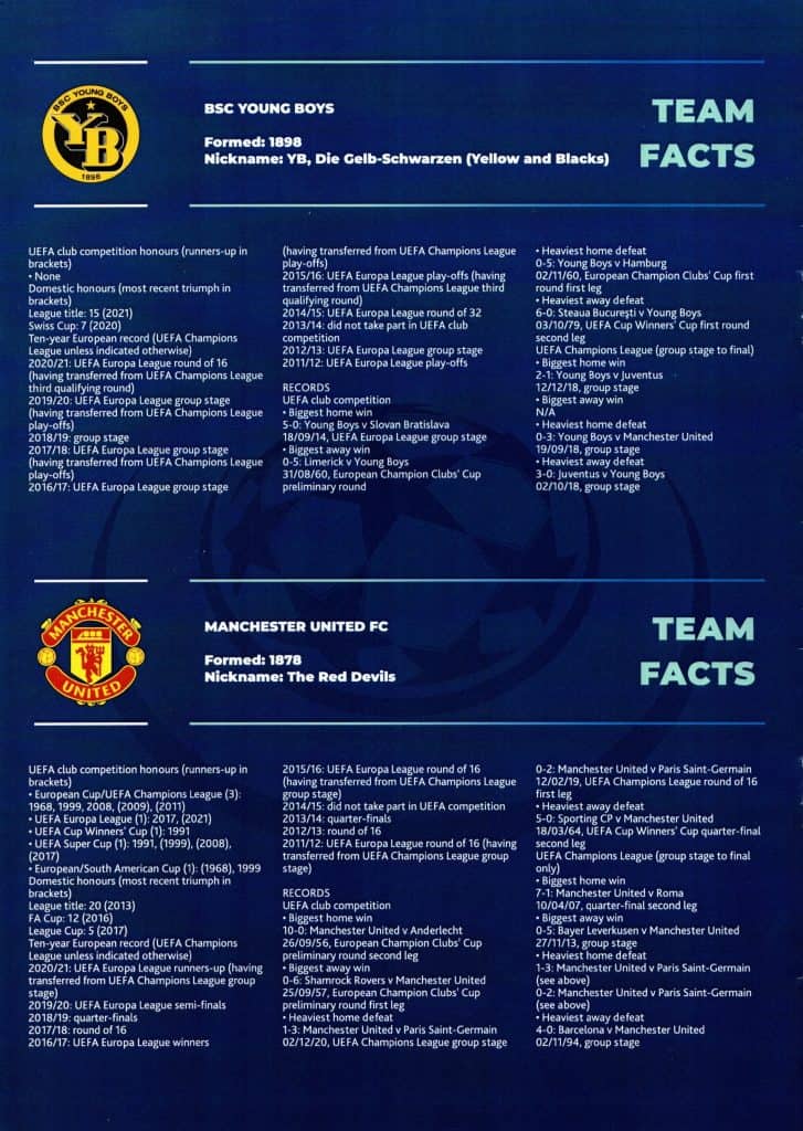 14th September 2021 Young Boys v Manchester United Champions League Matchday 01 - Group F 2021-2022 - Image 2
