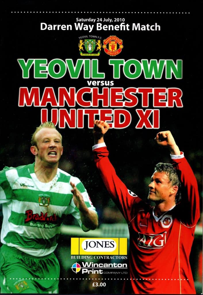 24th July 2010 Yeovil Town v Manchester United Friendly Darren Way Benefit 2010-2011