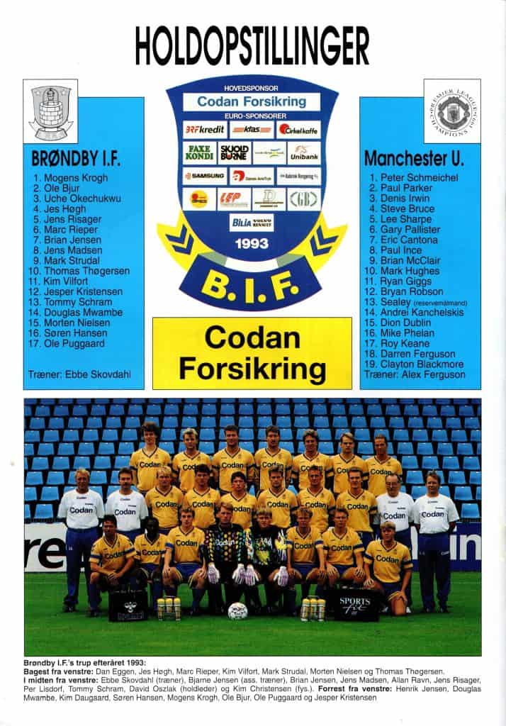 10th August 1993 Brøndby IF v Manchester United Friendly Pre Season 1993-1994 - Image 2