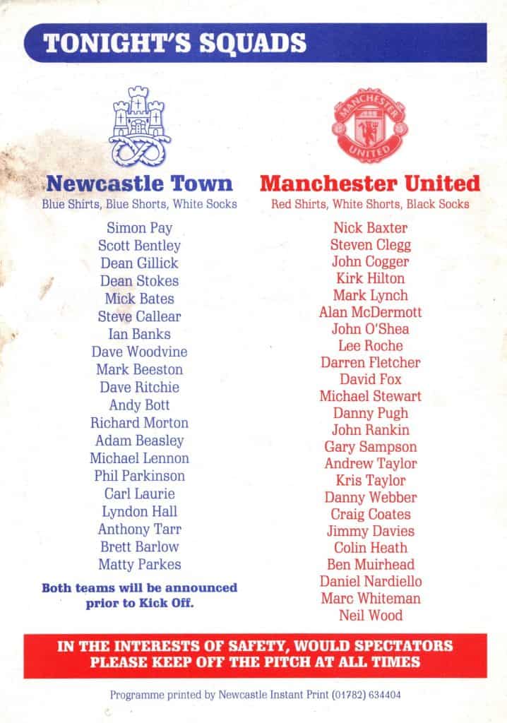 26th September 2001 Newcastle Town FC v Manchester United Friendly Pre-Season 2001-2002 - Image 2