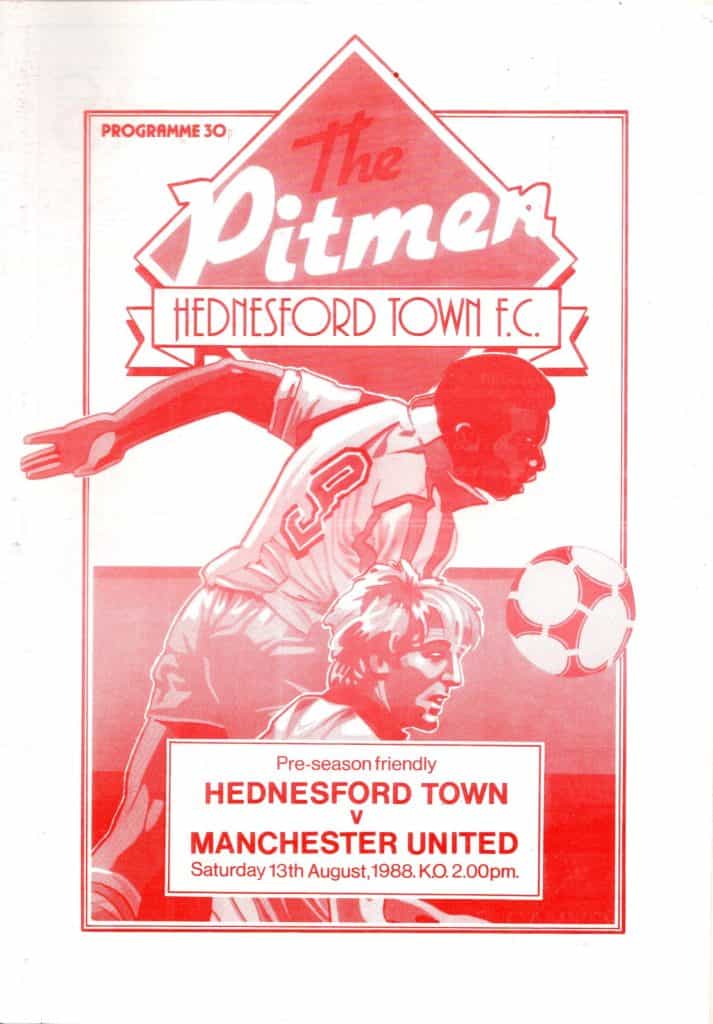 13th August 1988 Hednesford Town v Manchester United Friendly Pre-Season 1988-1989