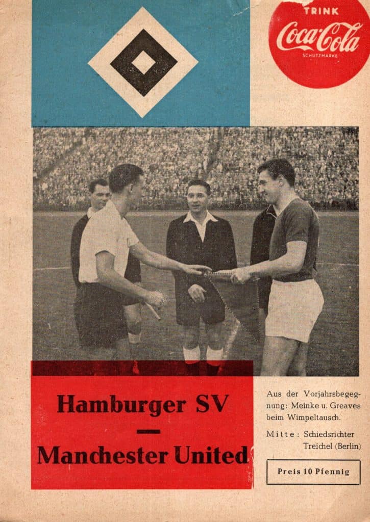 12th August 1959 Hamburg SV v Manchester United Friendly Pre-Season 1959-1960