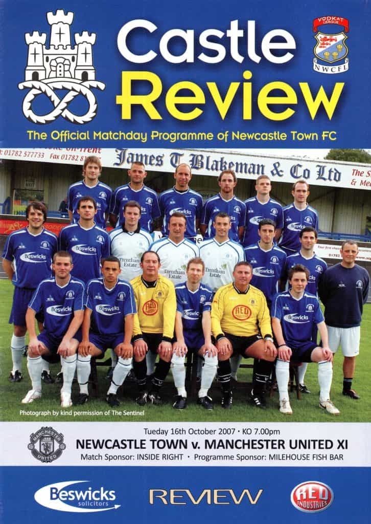 16th October 2007 Newcastle Town v Manchester United Friendly  2007-2008