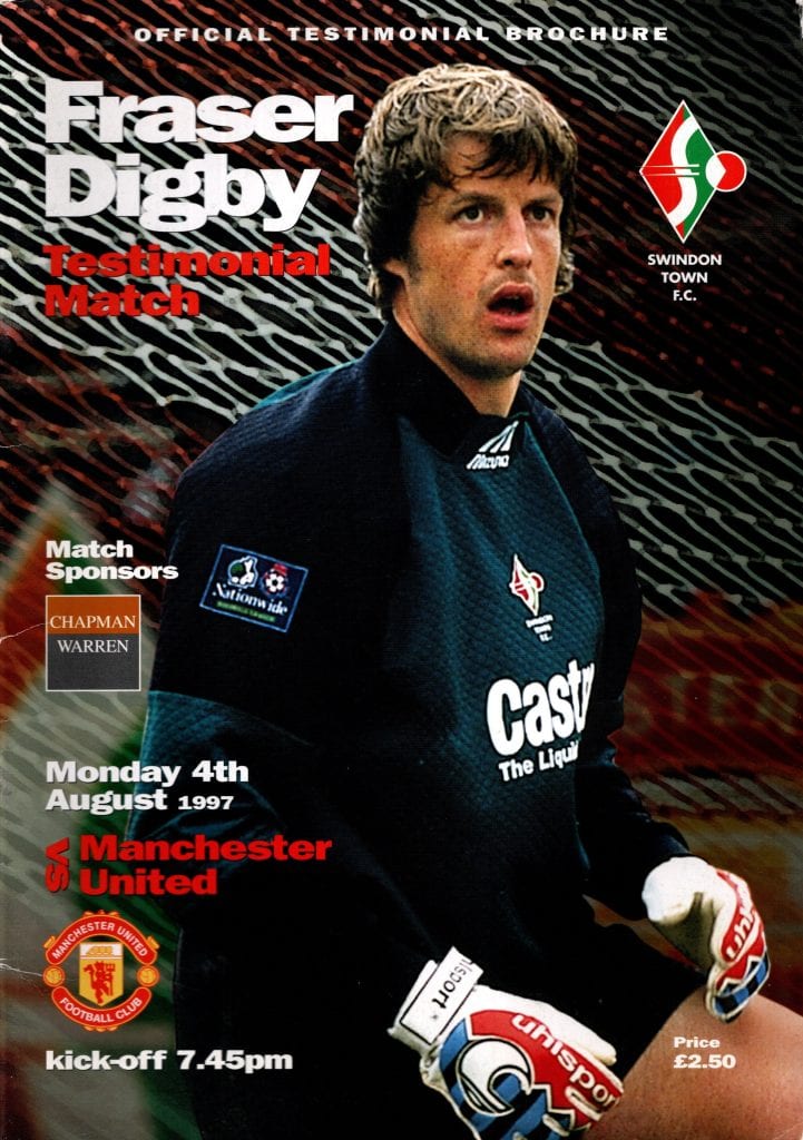 4th August 1997 Swindon Town v Manchester United Friendly Fraser Digby Testimonial 1997-1998