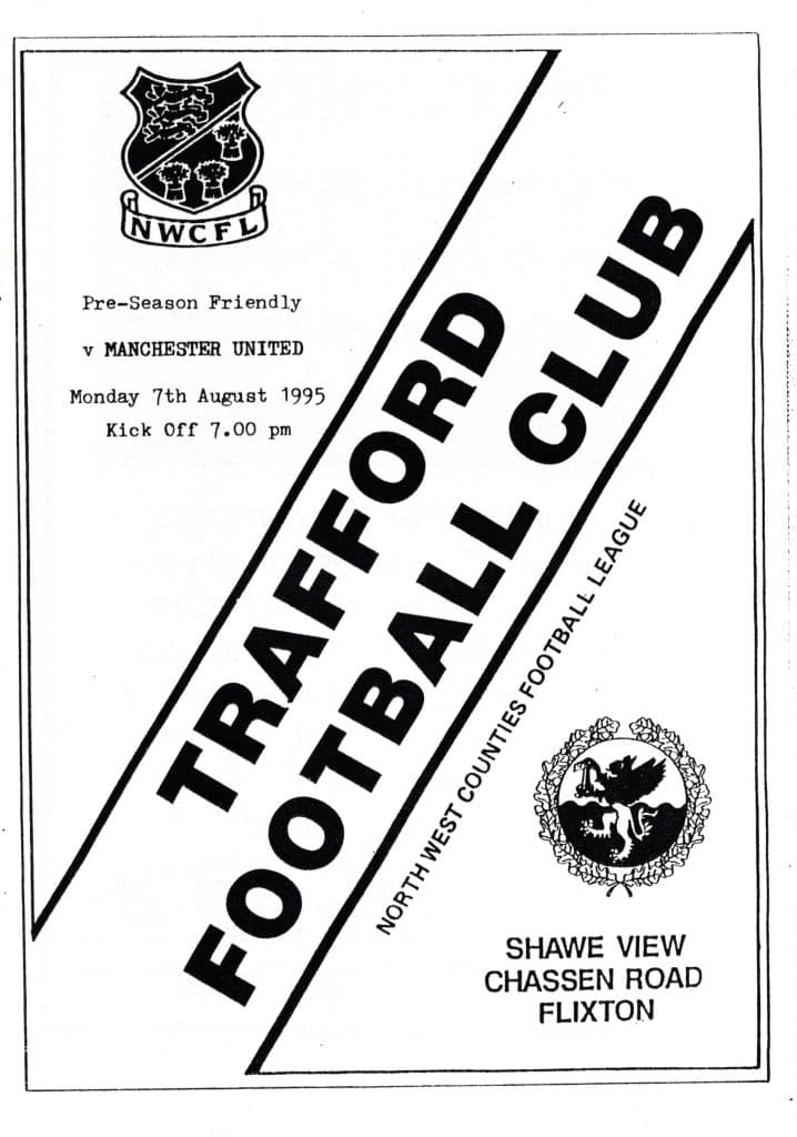 7th August 1995 Trafford v Manchester United Friendly Pre-Season 1995-1996
