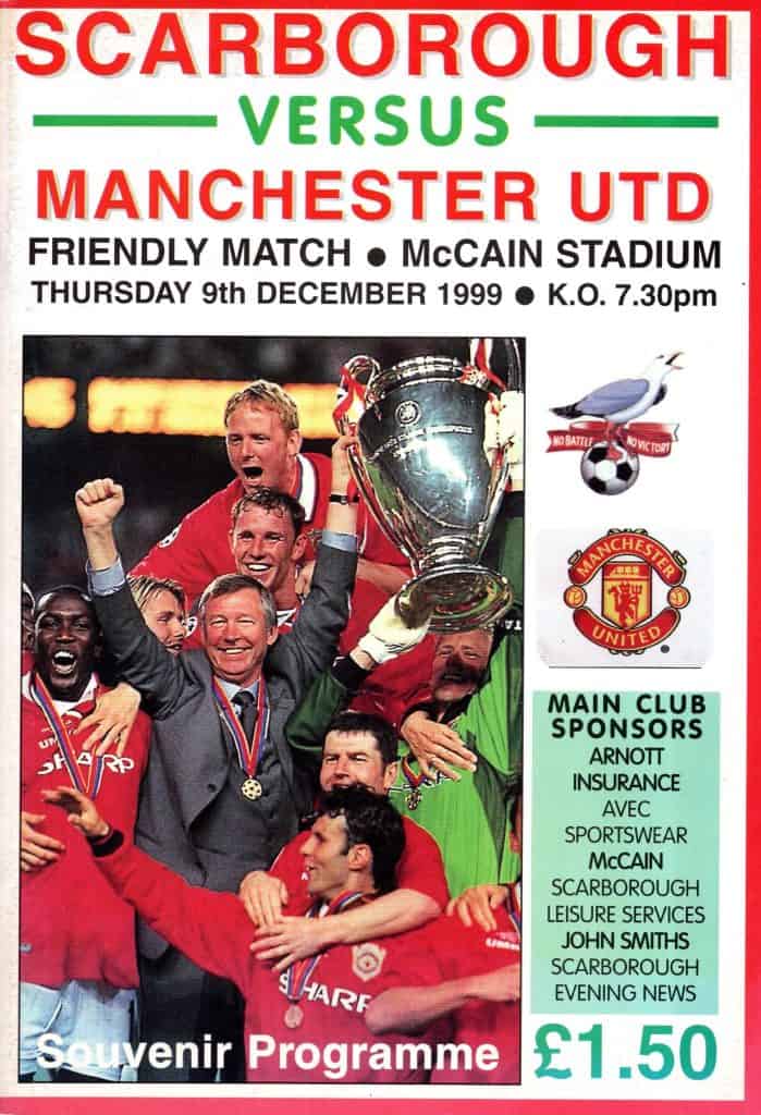 9th December 1999 Scarborough v Manchester United Friendly Benefit Match 1999-2000