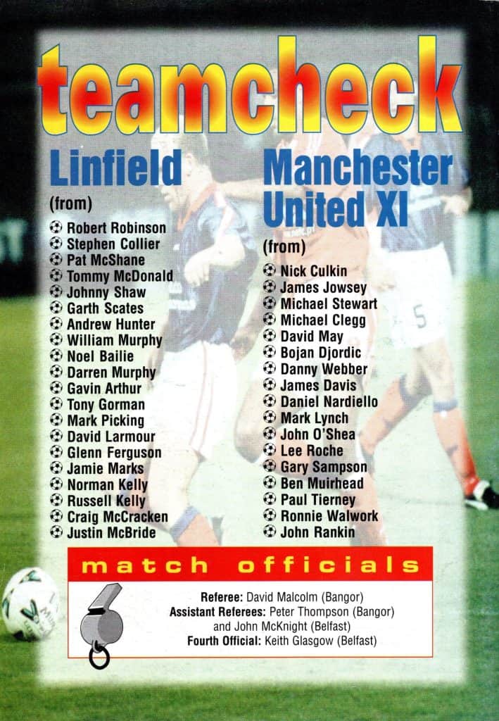 21st August 2001 Linfield v Manchester United Friendly Pre-Season 2001-2002 - Image 2
