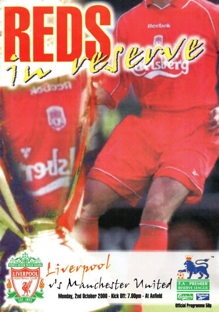 2nd October 2000 Liverpool v Manchester United Reserve League  2000-2001