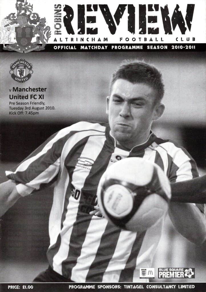 3rd August 2010 Altrincham v Manchester United Youth Friendly Pre-Season 2010-2011
