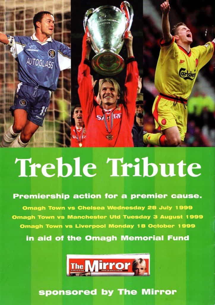 3rd August 1999 Omagh Town v Manchester United Friendly Omagh Memorial Fund 1999-2000 - Image 2