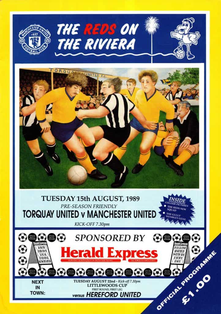 15th August 1989 Torquay United v Manchester United Friendly Pre-Season 1989-1990