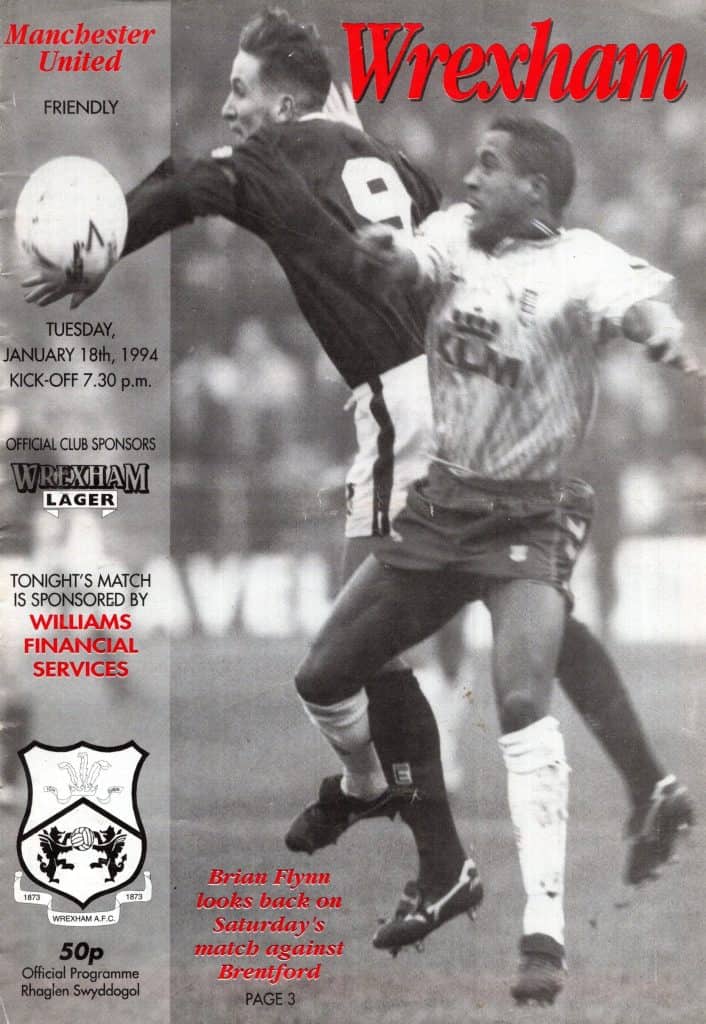 18th January 1994 Wrexham v Manchester United Friendly  1993-1994
