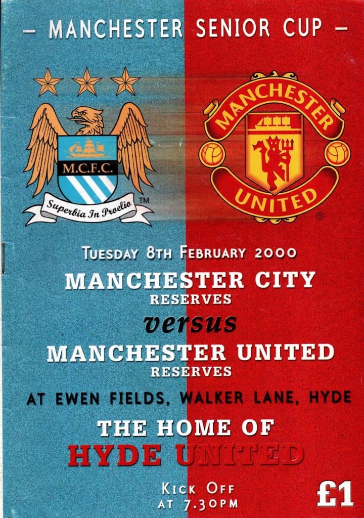 8th February 2000 Manchester City v Manchester United Manchester Senior Cup Game 3 1999-2000
