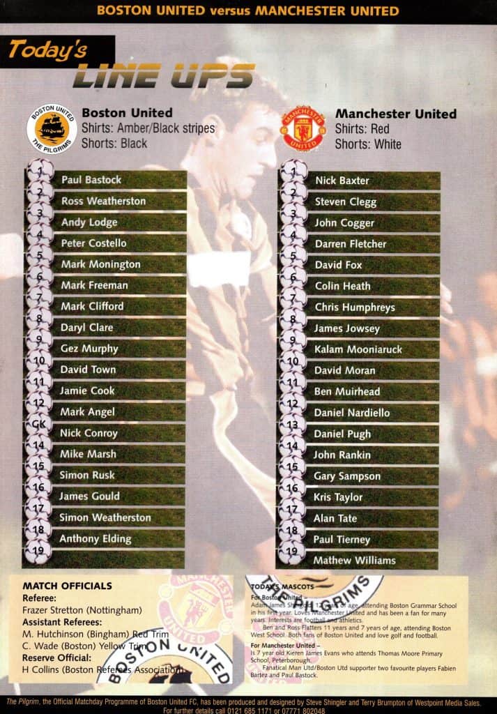 25th July 2001 Boston United v Manchester United Reserve Friendly Pre-Season 2001-2002 - Image 2