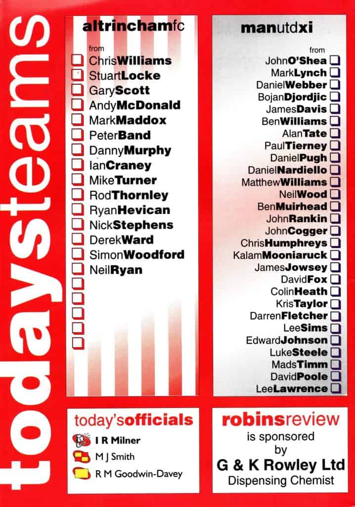 30th July 2002 Altrincham v Manchester United Reserve Friendly Pre-Season 2002-2003 - Image 2
