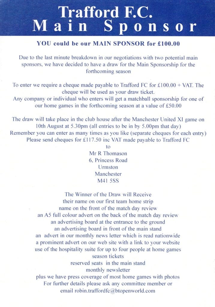 10th August 2002 Trafford v Manchester United Reserve Friendly Pre-Season 2002-2003 - Image 2