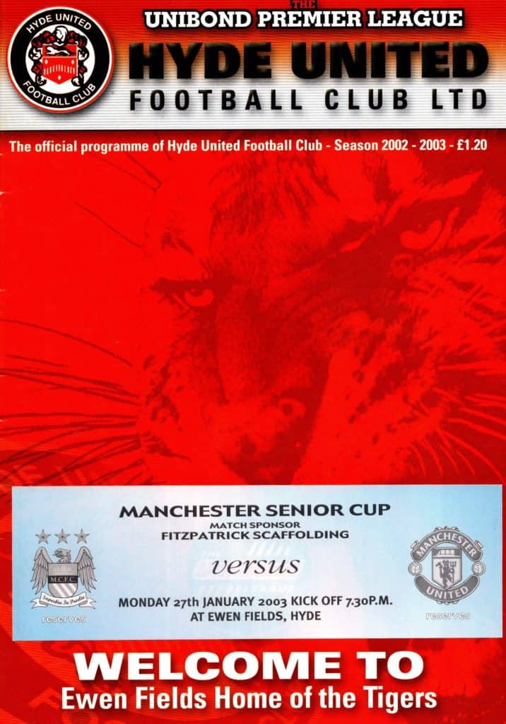 27th January 2003 Manchester City v Manchester United Manchester Senior Cup Game 2 2002-2003