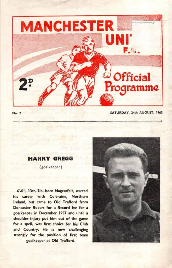 24th August 1963 Manchester United v Sheffield Wednesday Central League  1963-1964