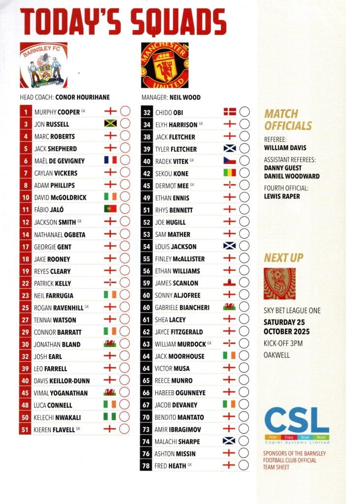 21st October 2025 Barnsley v Manchester United EFL Trophy  2025-2026 - Image 2
