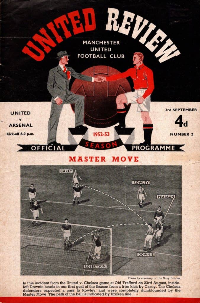 3rd September 1952 Manchester United v Arsenal Division One Matchday 04 1952-1953