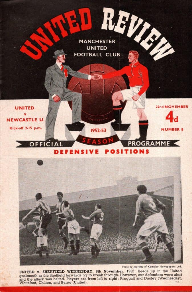 22nd November 1952 Manchester United v Newcastle United Division One Matchday 17 1952-1953