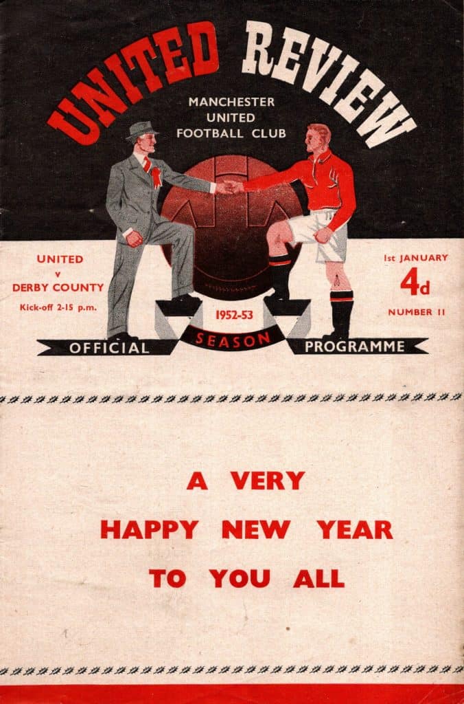 1st January 1953 Manchester United v Derby County Division One Matchday 24 1952-1953