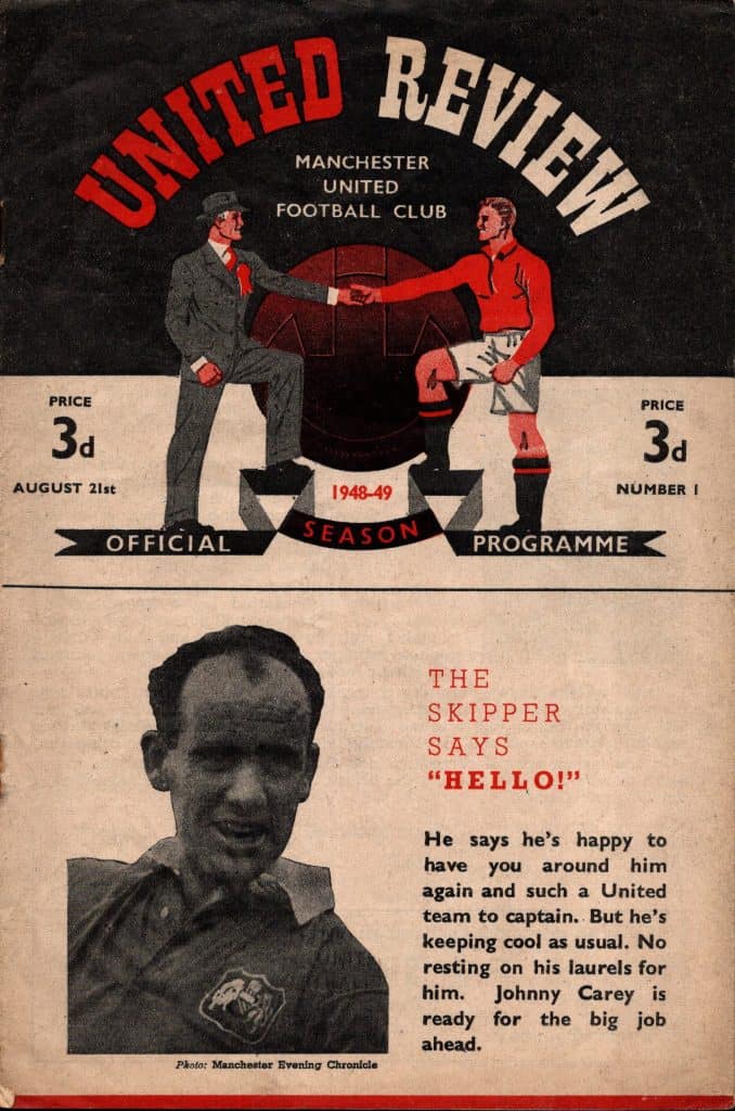21st August 1948 Manchester United v Derby County Division One Matchday 01 1948-1949