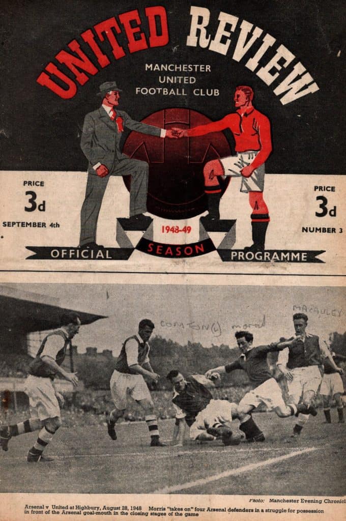 4th September 1948 Manchester United v Huddersfield Town Division One Matchday 05 1948-1949