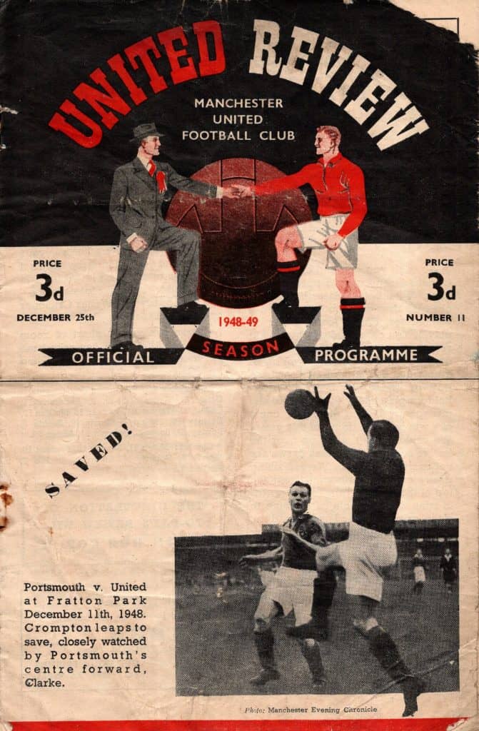 25th December 1948 Manchester United v Liverpool Division One Matchday 23 1948-1949