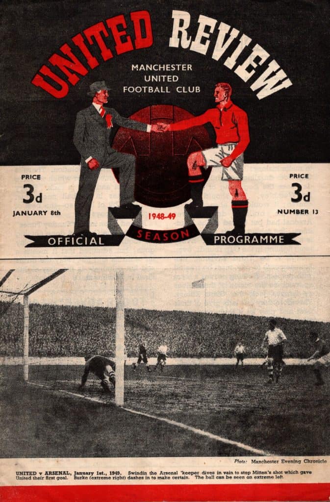 8th January 1949 Manchester United v Bournemouth FA Cup 3rd Round 1948-1949