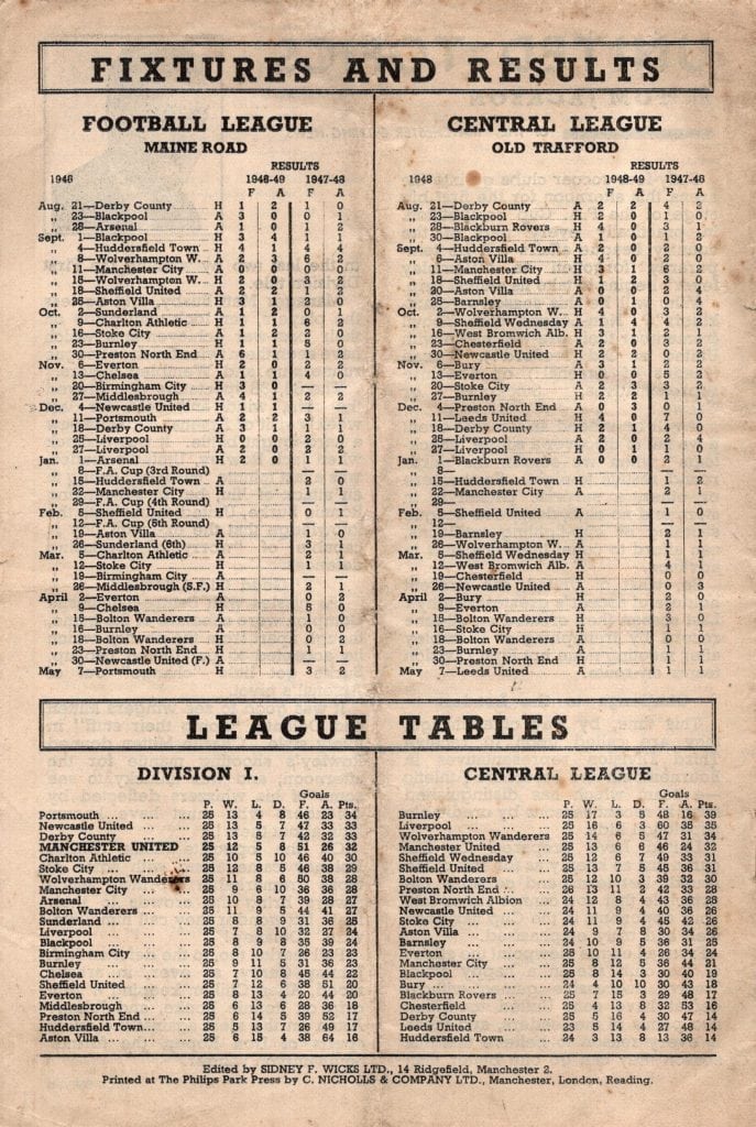 8th January 1949 Manchester United v Bournemouth FA Cup 3rd Round 1948-1949 - Image 2