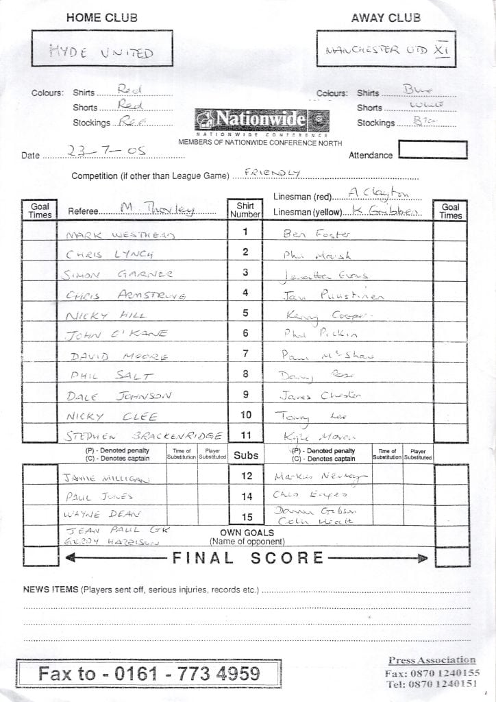 23rd July 2005 Hyde United v Manchester United Friendly Pre Season 2005-2006 - Image 3