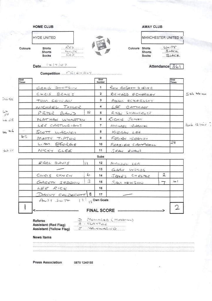 14th July 2007 Hyde United v Manchester United Friendly Pre Season 2007-2008 - Image 3
