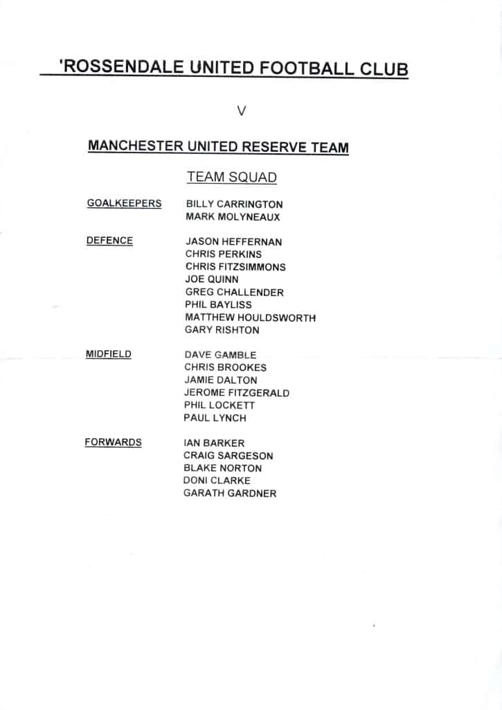 27th April 2004 Rossendale United v Manchester United Friendly  2003-2004 - Image 4