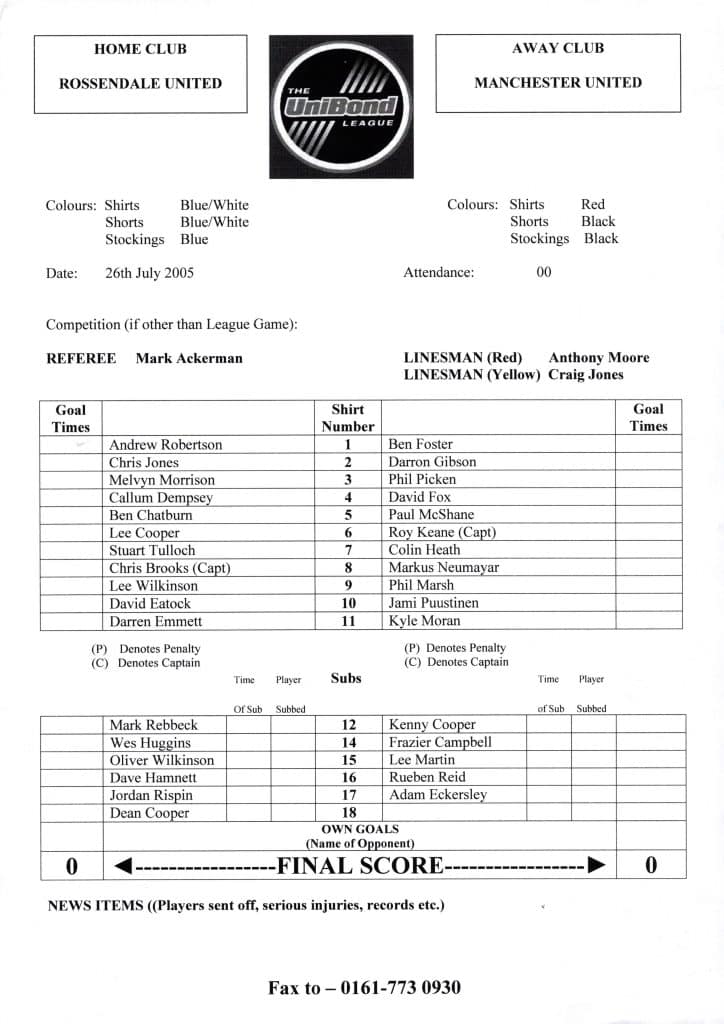 26th July 2005 Rossendale United v Manchester United Friendly  2005-2006 - Image 3