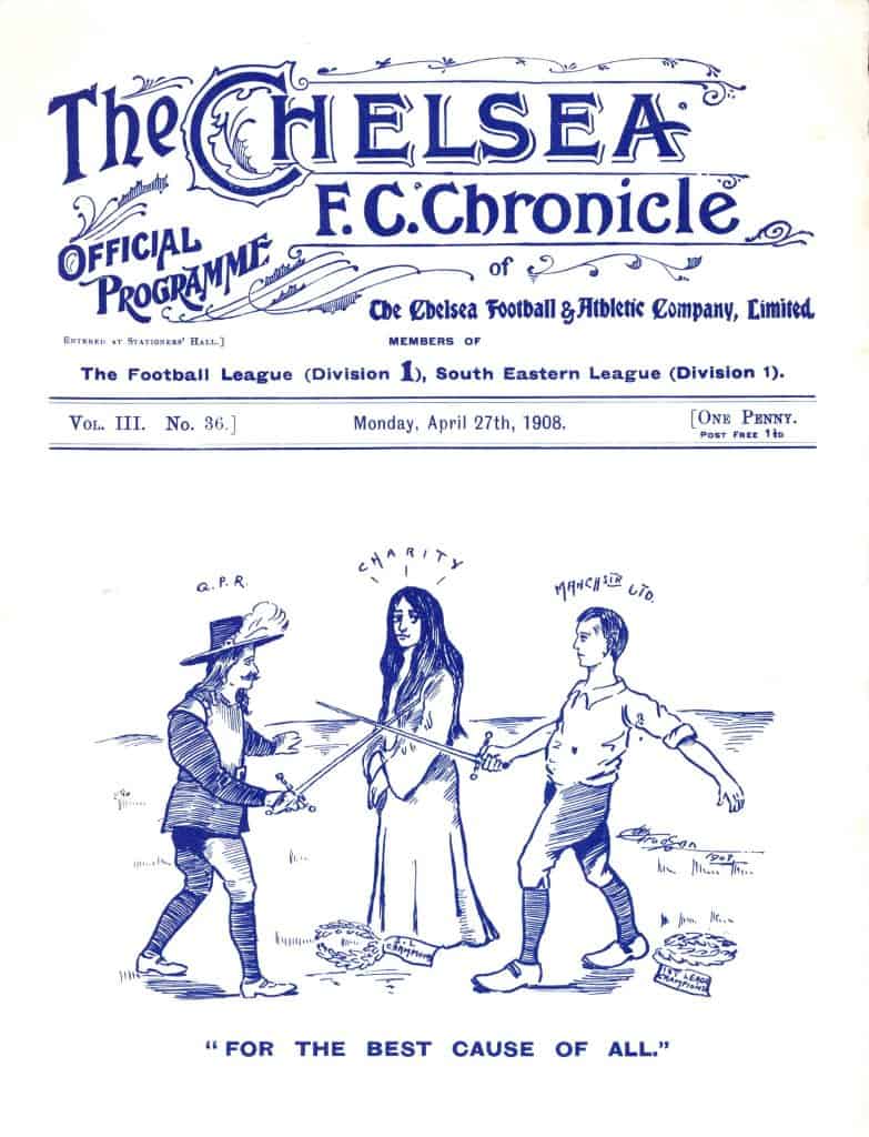 27th April 1908 Queens Park Rangers v Manchester United Charity Shield Final 1907-1908