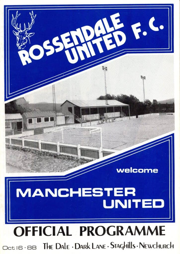 16th October 1988 Rossendale United v Manchester United Friendly  1988-1989