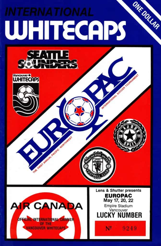 22nd May 1982 Hadjuk Split v Manchester United Friendly  1981-1982