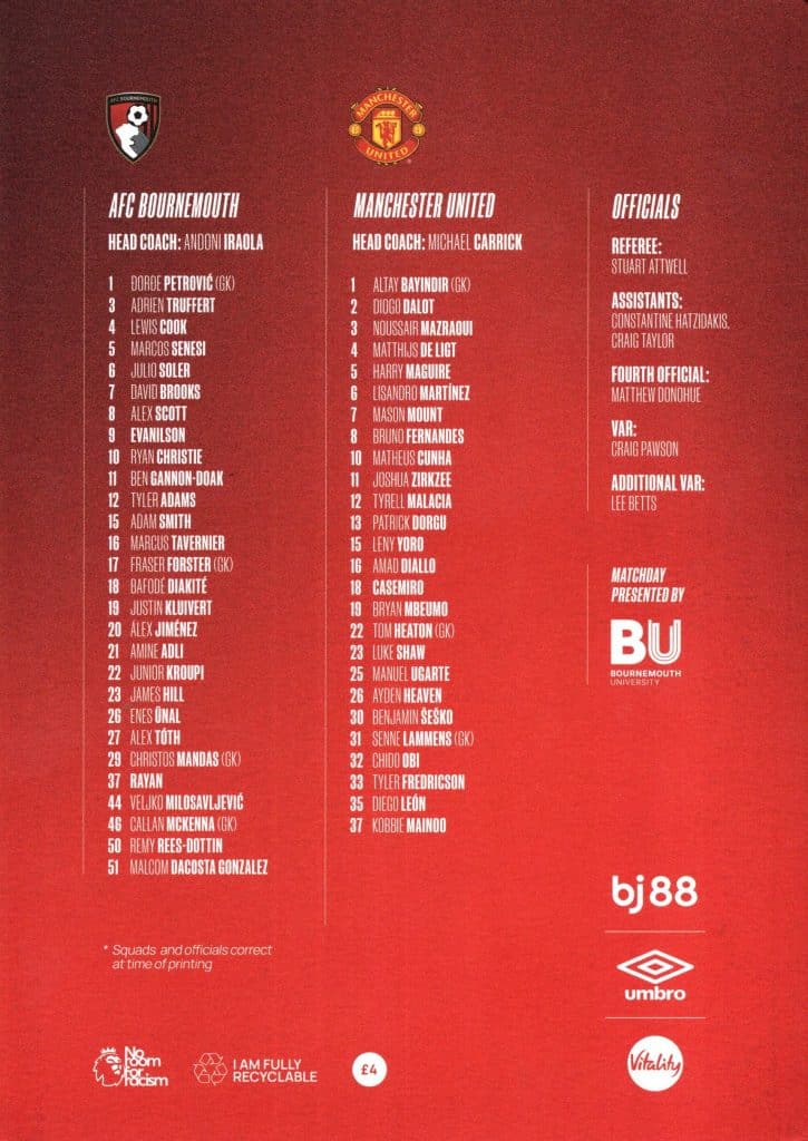 20th March 2026 Bournemouth v Manchester United Premier League Matchday 31 2025-2026 - Image 2