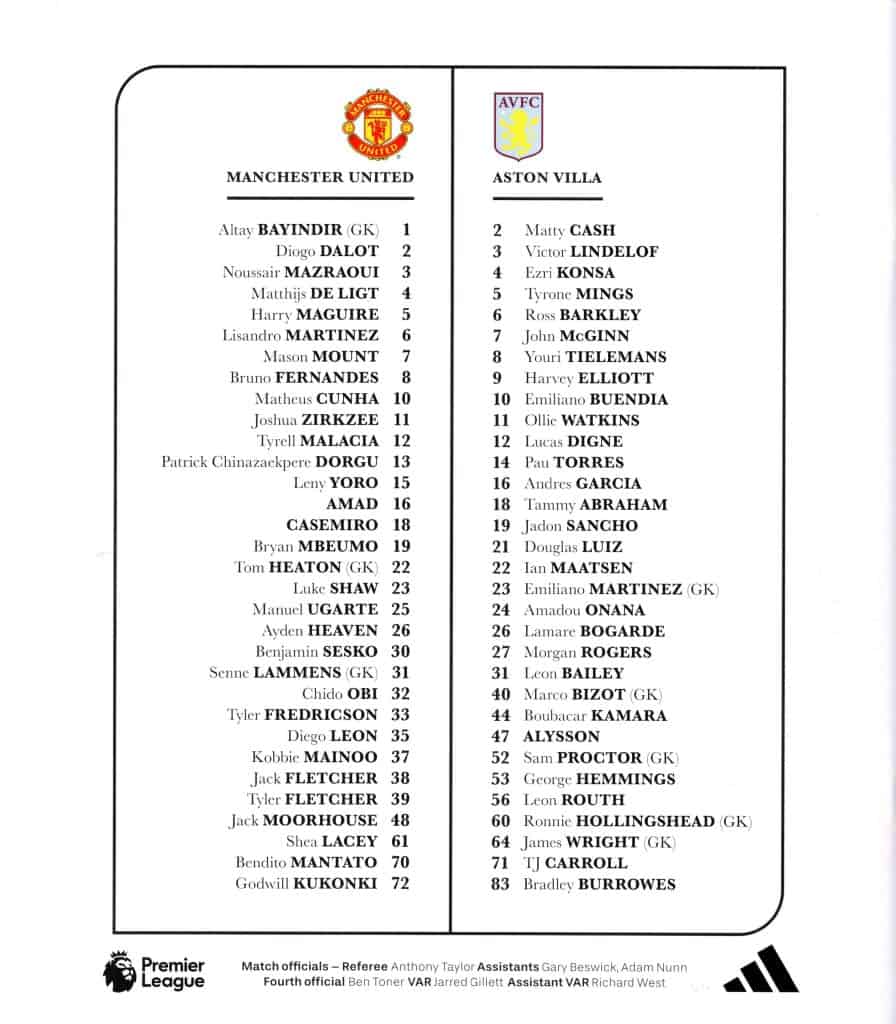 15th March 2026 Manchester United v Aston Villa Premier League Matchday 30 2025-2026 - Image 2