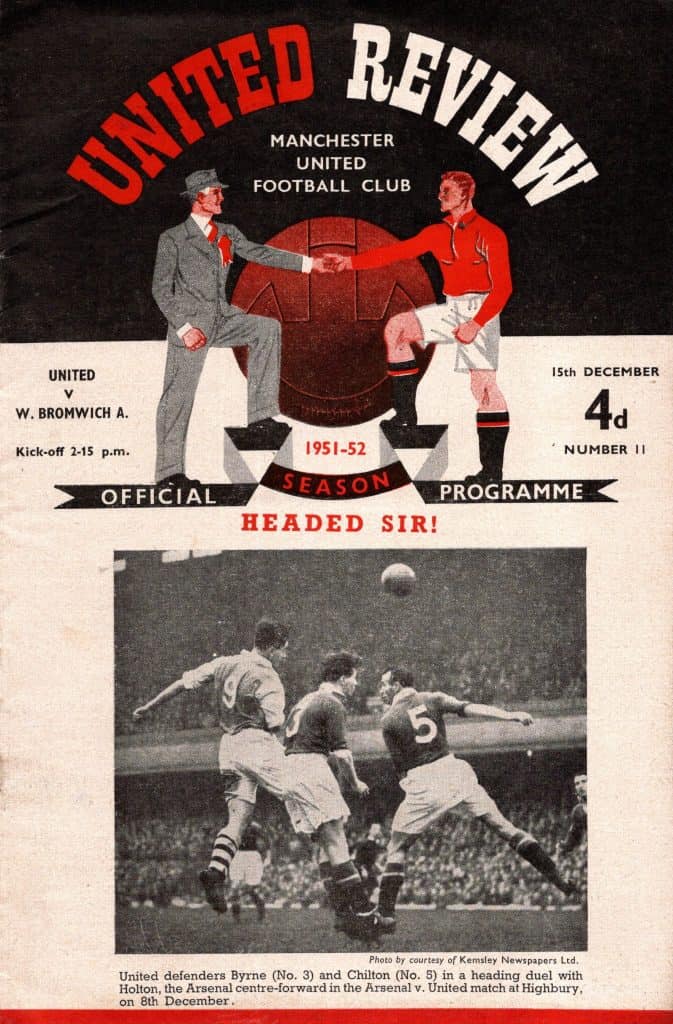 15th December 1951 Manchester United v West Bromwich Albion Division One Matchday 22 1951-1952