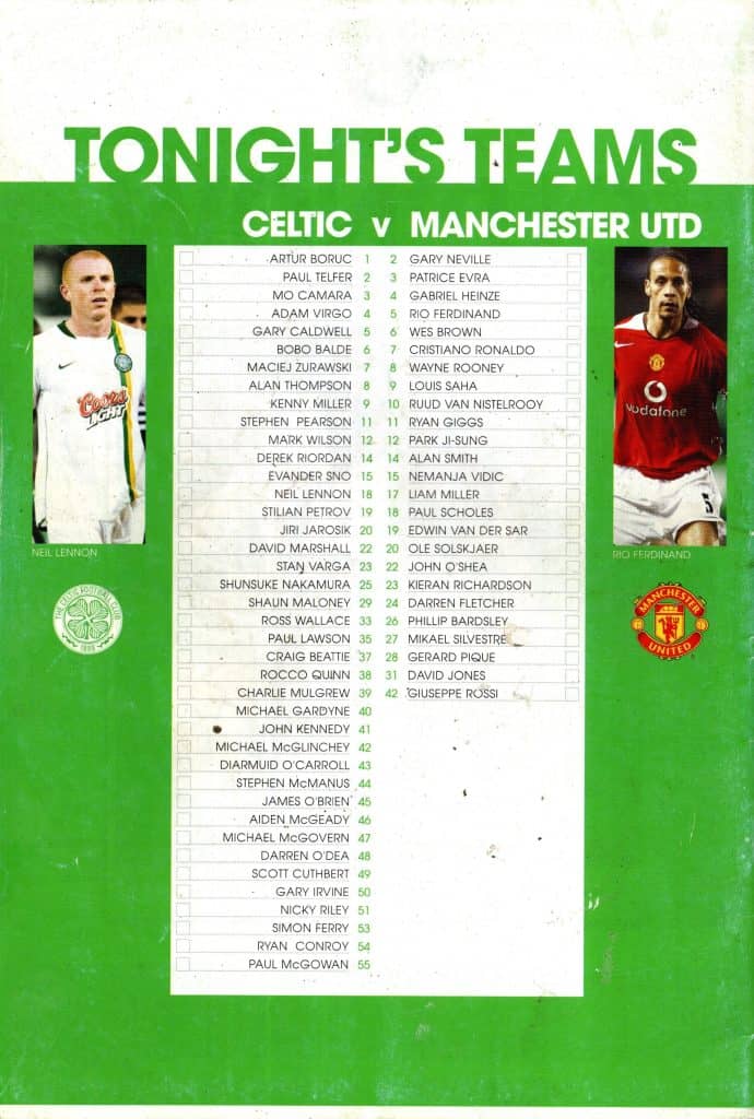 26th July 2006 Celtic v Manchester United Friendly Pre Season 2006-2007 - Image 2