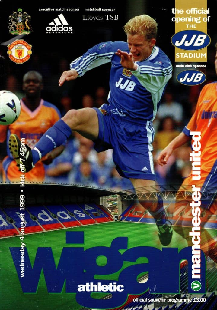 4th August 1999 Wigan Athletic v Manchester United Friendly Stadium Opening 1999-2000